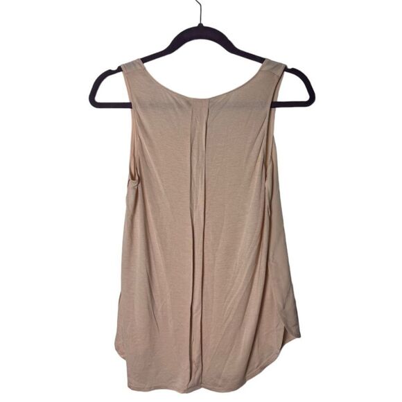 Vince Scoop Neck Mixed Media Tank Top Women’s XS Beige Silk Viscose NWT - Picture 3 of 4